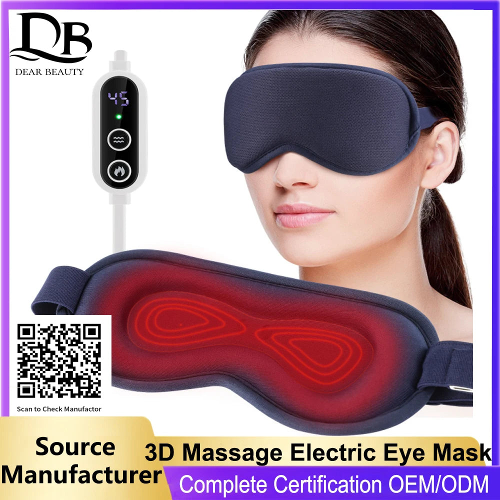 3-level Hot Compress 6-level Vibration Electric Steam Eye Mask 3D Massage Constant Temperature Smart Timing Sleep Shading Relief